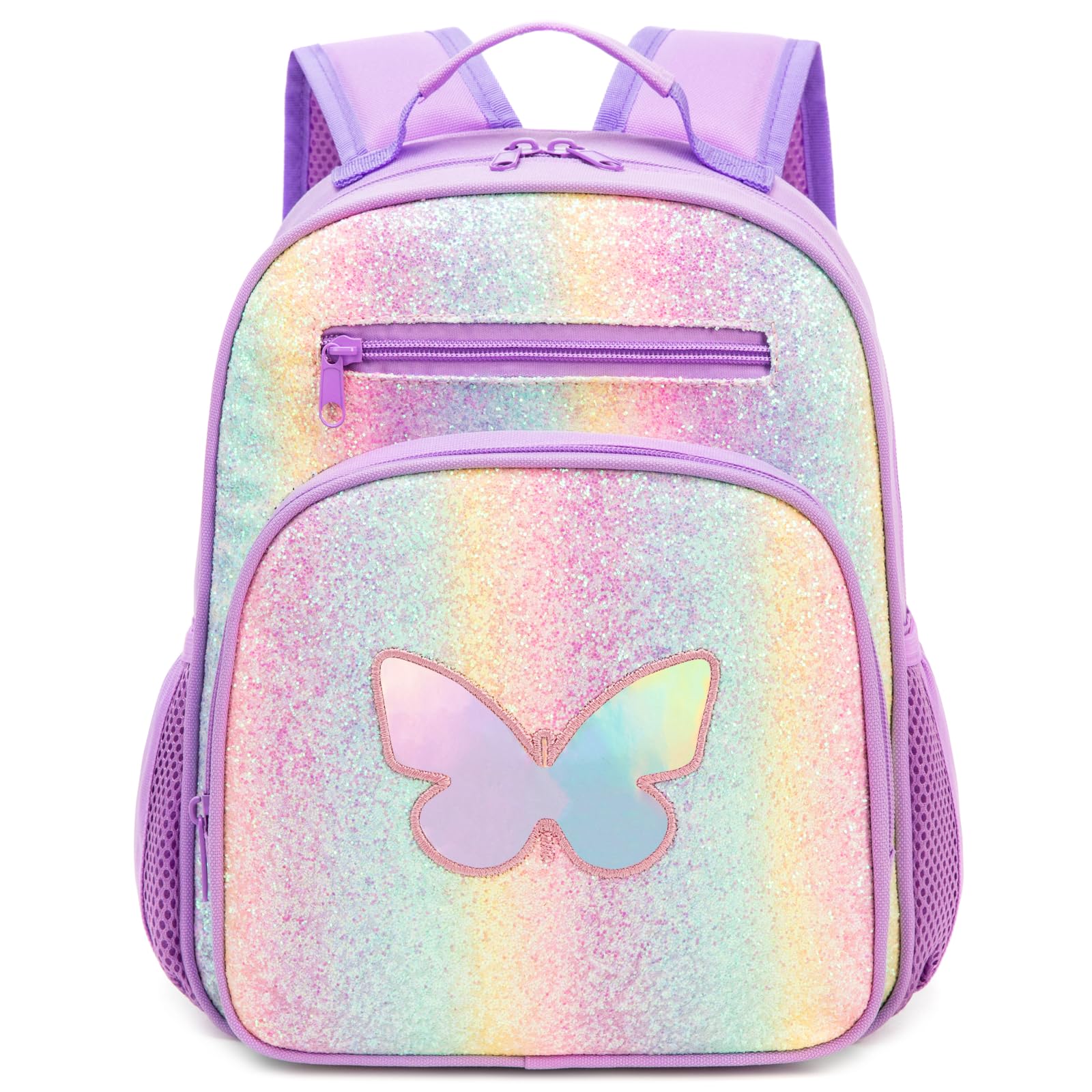 Hairao Girls Backpack 5-8,Kindergarten Elementary School Kids Backpack for Girls,Lightweight Butterfly Bookbag with Chest Strap
