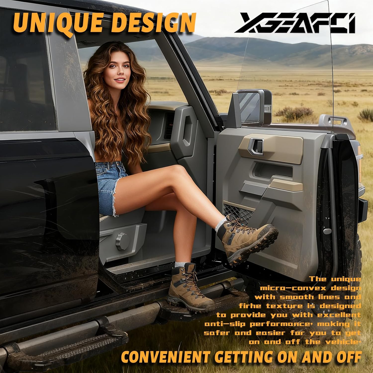 4PCS EZ-Steps for 2021-2025 Ford Bronco OEM Style Rock Rails, Premium Solid Running Boards Made of Heavy Duty Aluminum (Does not fit Raptor or Sport)