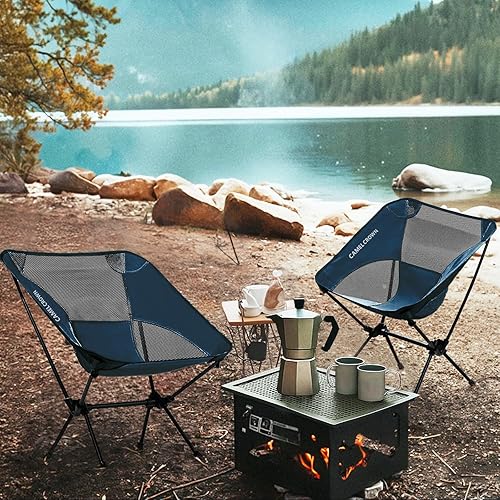 Miniatura 2 de CAMEL CROWN Silla de camping portátil ligera y compacta silla plegable de malla para campamento al aire libre, viajes, playa, picnic, festival,