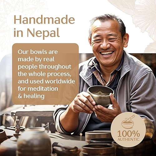 Miniatura 48 de Cuenco del Himalaya Silent Mind, hermosos diseños, Marrón