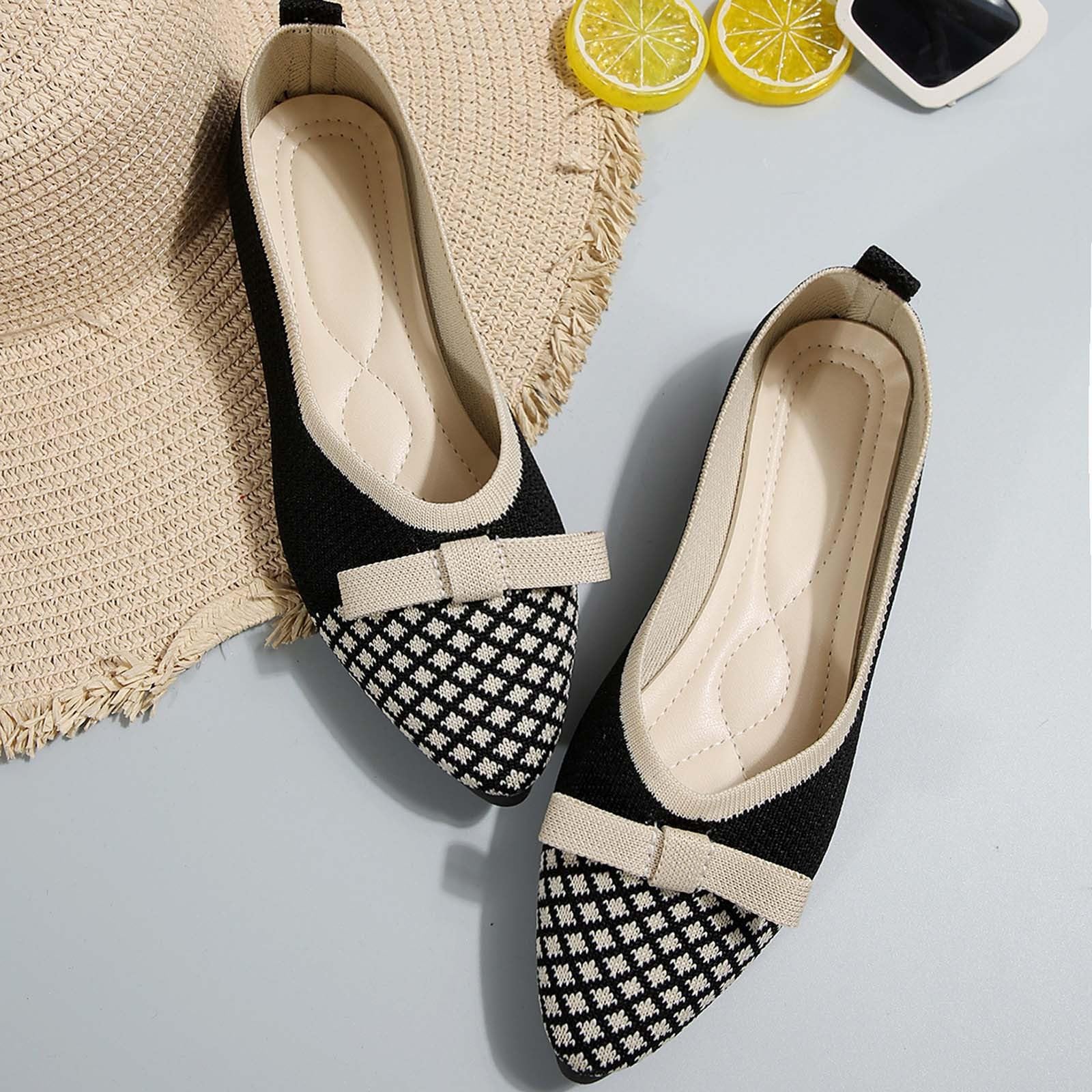 Zapatos de verano para mujer, zapatos planos para mujer en Europa y Estados Unidos, tendencia cómoda, malla con lazo, boca poco profunda