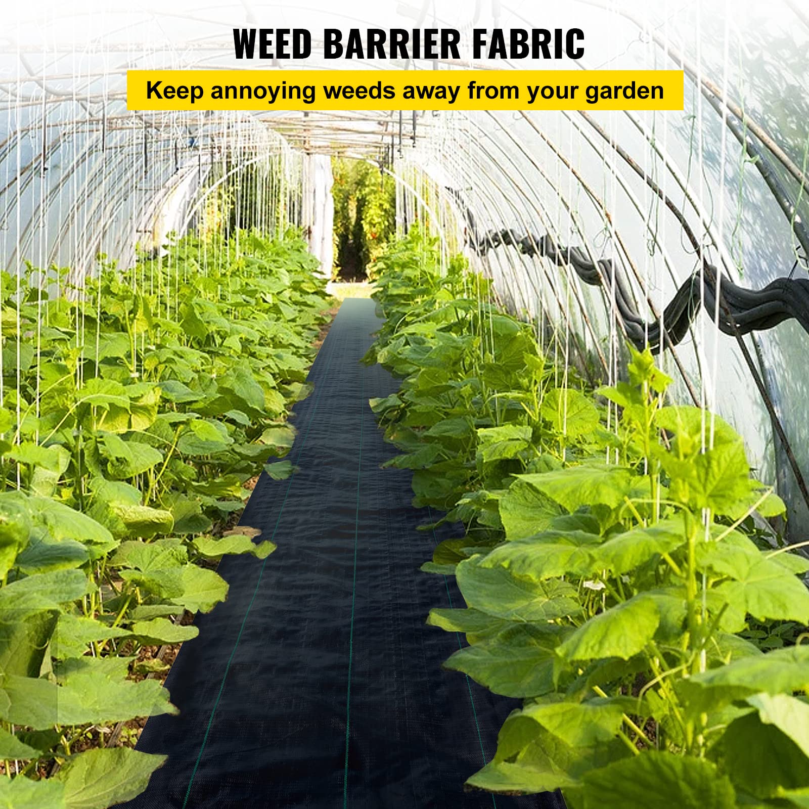 VEVOR - Lona tejida para jardín, 91,4 m x 1,83 m, tela antimalezas, tejido antirrayos UV, 17,8 kg, para callejones de terrazas para evitar malas hierbas y también ideal para pasillos de huertos