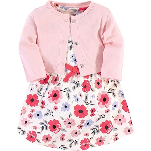 Touched by Nature Baby Girls Organic Cotton Dress and Cardigan