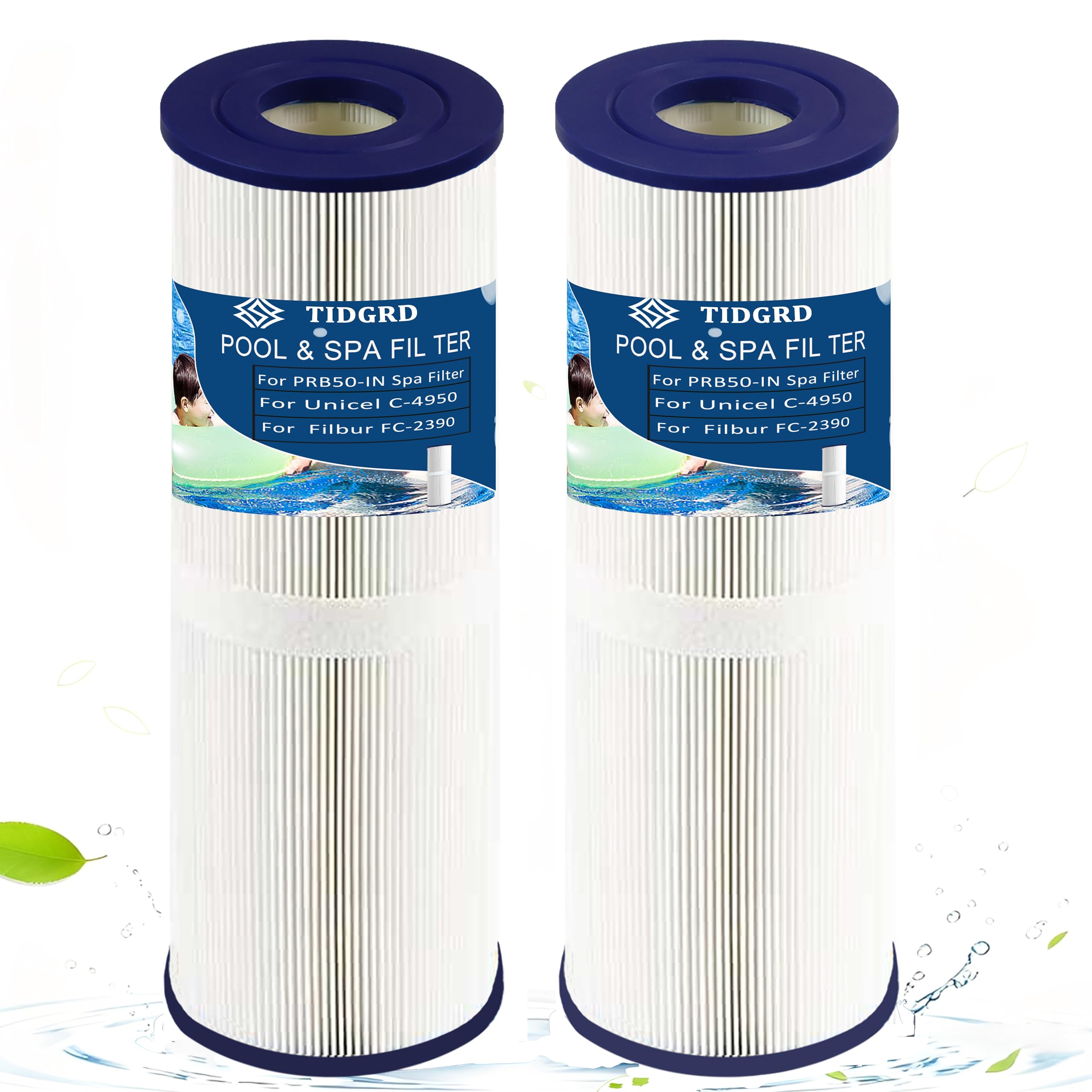 Filtre Spa PRB50-IN,pour Unicel Unicel C-4950,Filbur FC-2390 Remplacement,pour Cartouche de Filtre de 50 m² (PRB50-IN-2 Pcs)