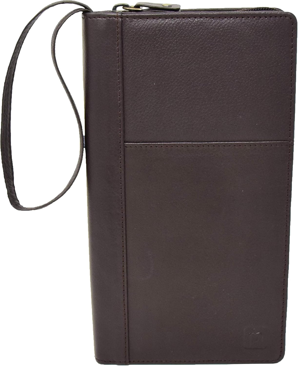 Leather Passport Documents Boarding Pass Wallet Wrist Clutch Organiser Perth, Brown, L, Passport Wallet