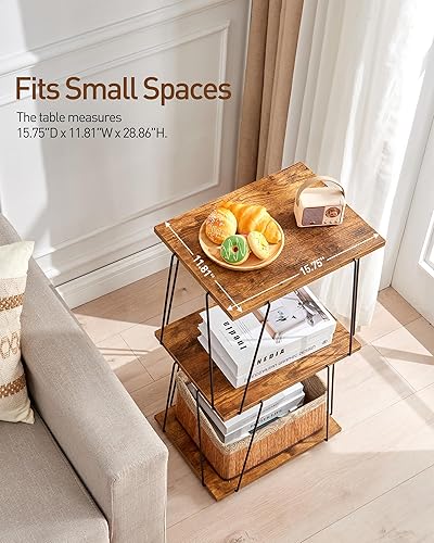 Miniatura 6 de Mesa auxiliar alta, mesa auxiliar pequeña, mesa de entrada de 29 pulgadas de alto, mesita de noche para sala de estar, dormitorio y oficina, marrón