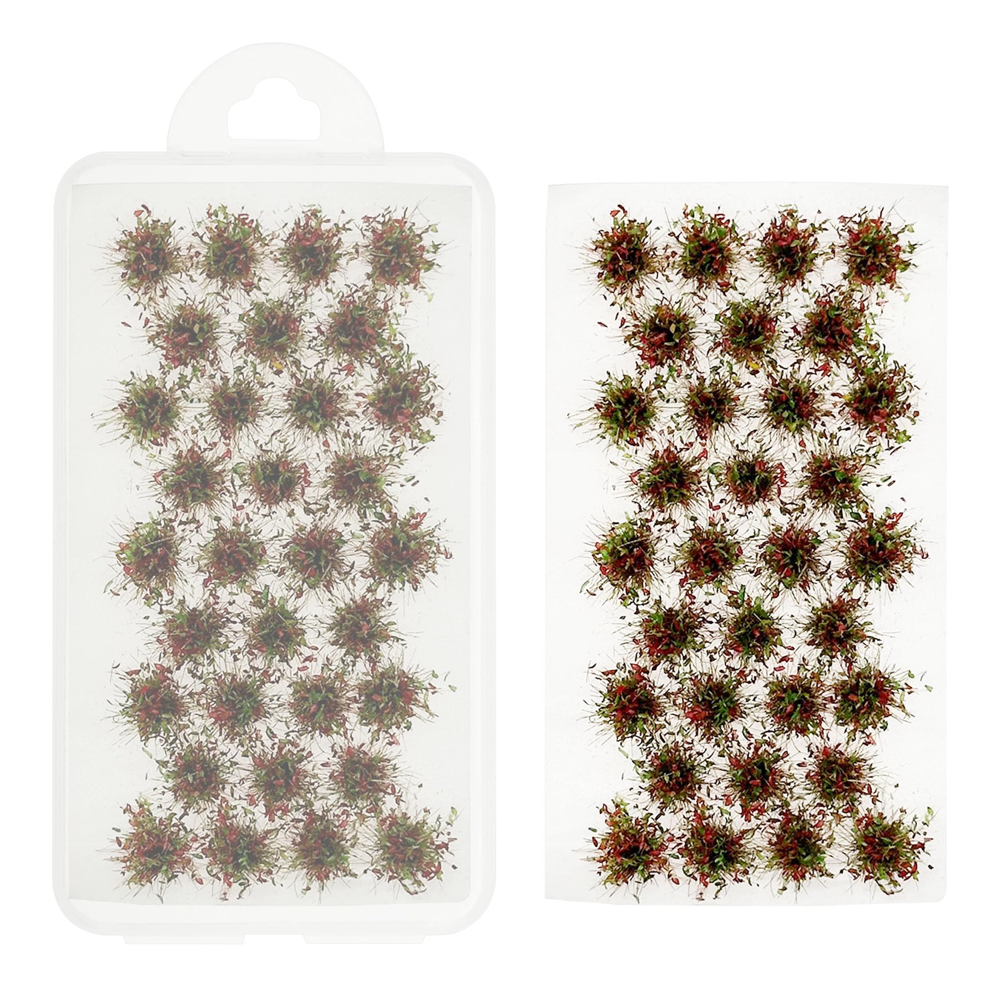 Woohome Static Grass Tufts Flower Cluster Vegetation Groups Miniature Flower Clusters for Terrain Railway Scenery Table Landscape, Red and Green โ image 1