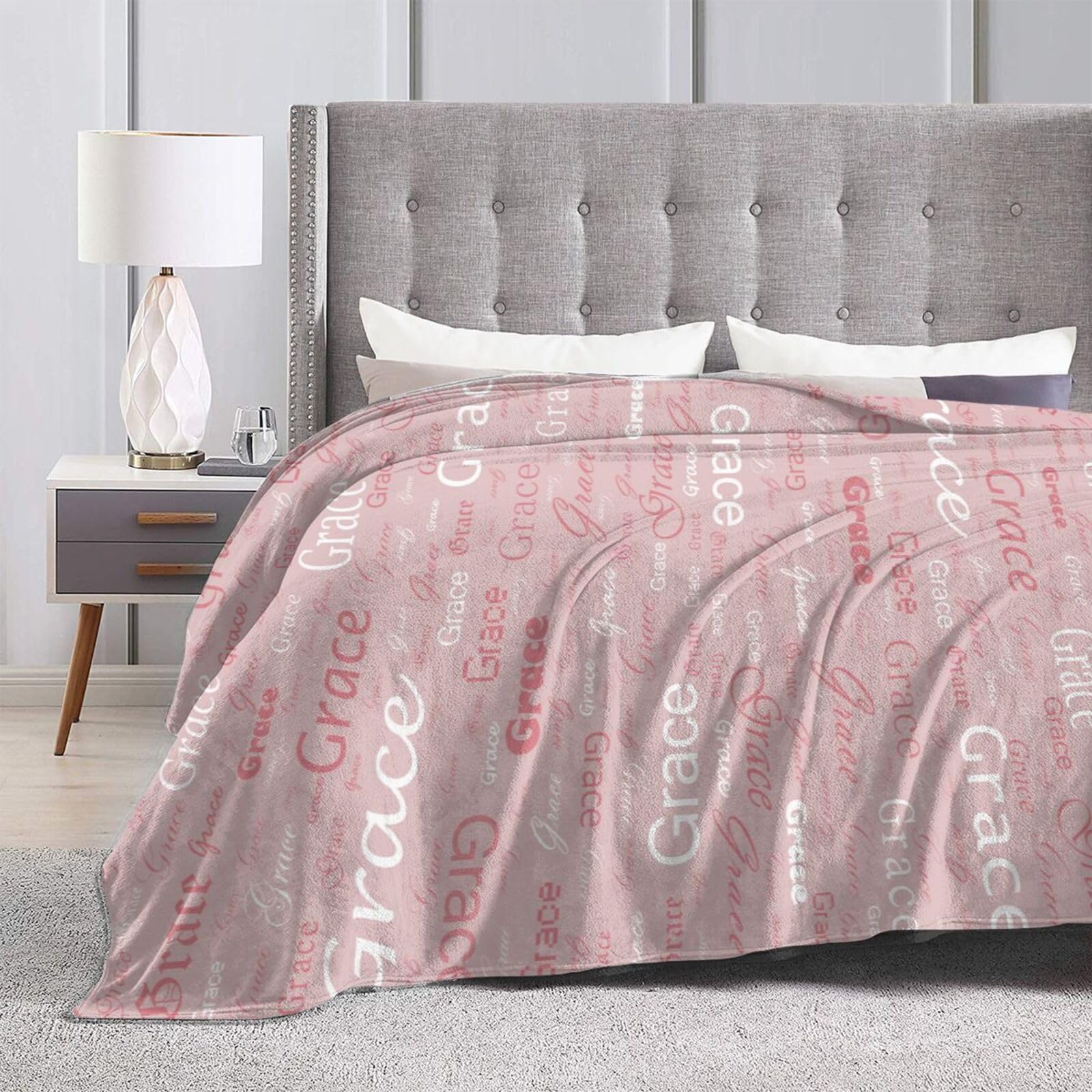 Copertina per neonati personalizzata con nome e simpatici animali della foresta, copertina in minky extra morbida e grande per bambino o bambina, colore bianco e nero. - Italia