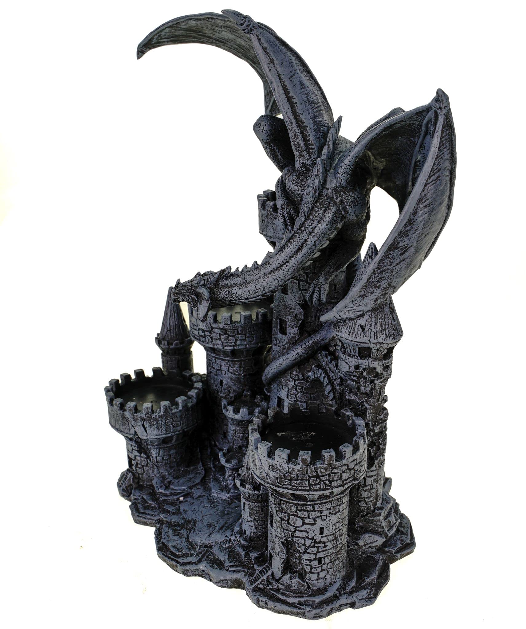 Portacandela a forma di drago in poliresina Figura di drago per luci da tè Portacandele