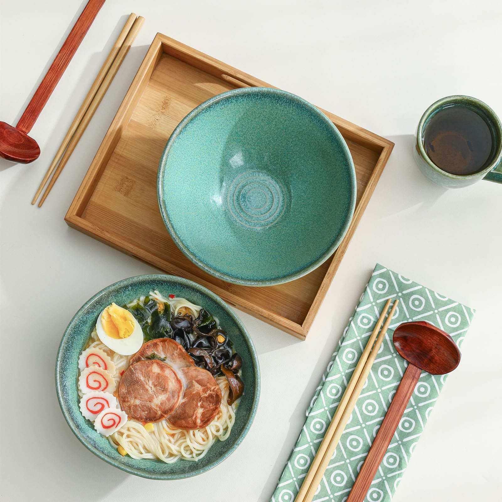 Suppenschalen, 2er Japanische Suppenschalen für Suppe, Ramen - 1100ml