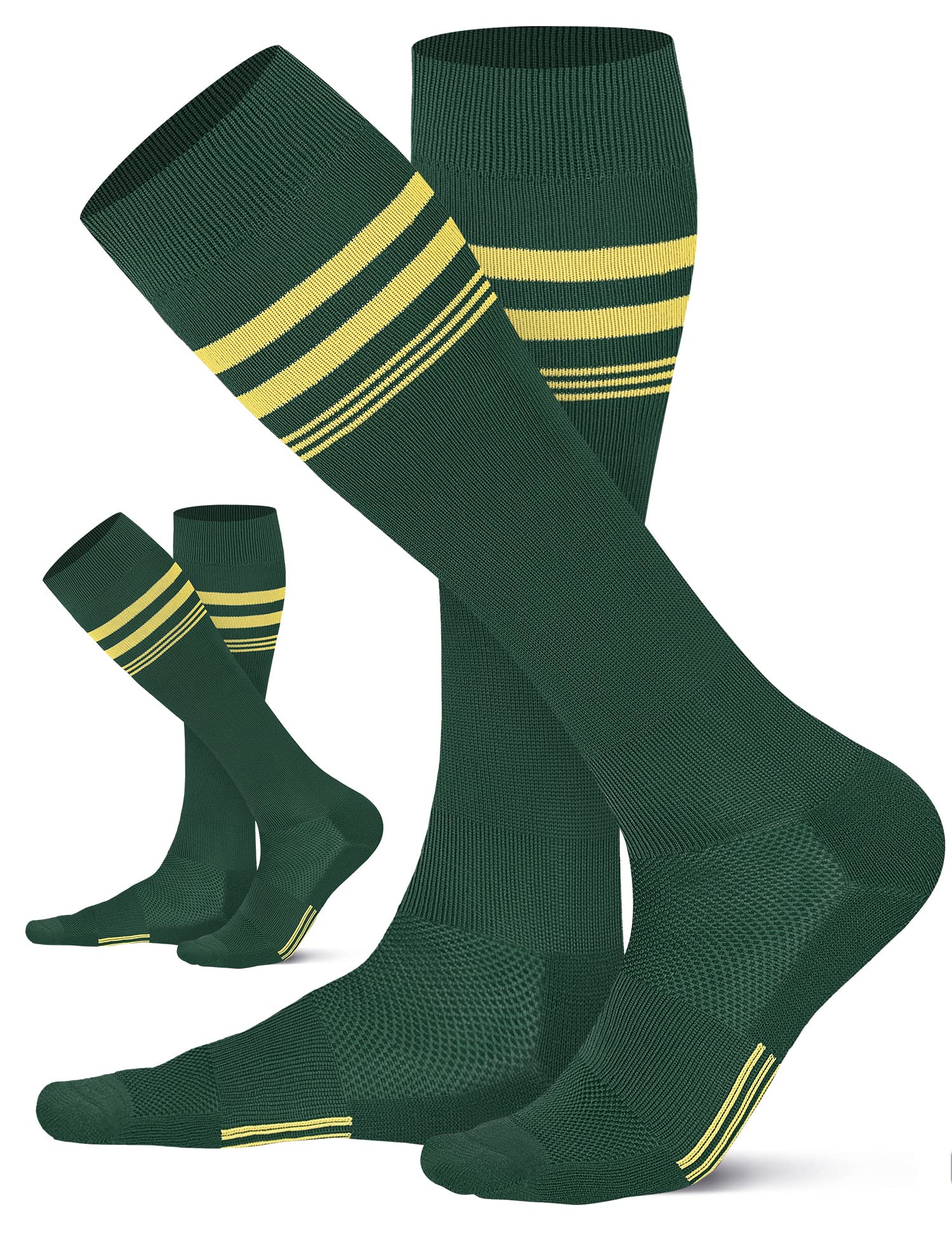 CS CELERSPORT Striped Soccer Athletic Knee High Socks for Kids Youth Adult