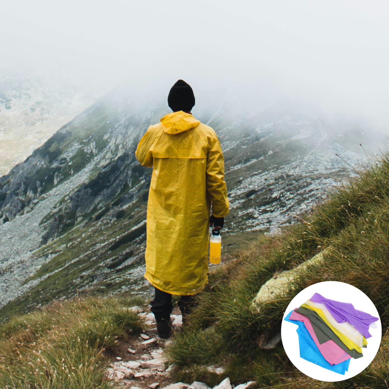 Ciieeo Poncho de Lluvia Portátil para Exteriores Pvc, Paquete de 6 Piezas