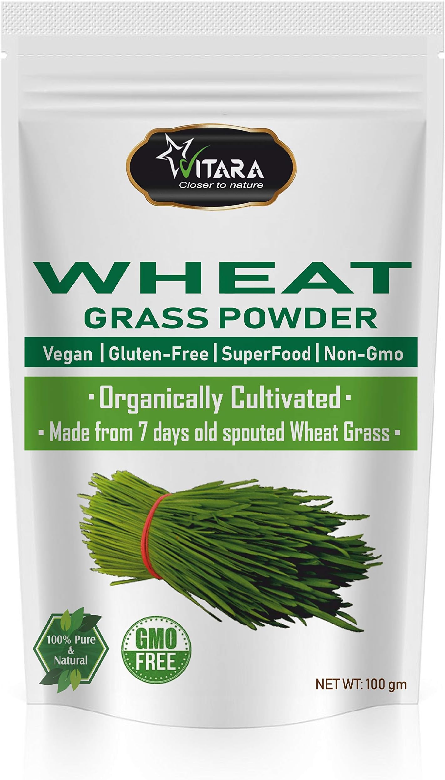 VITARA Premium Organic Wheat grass powder 100% Pure