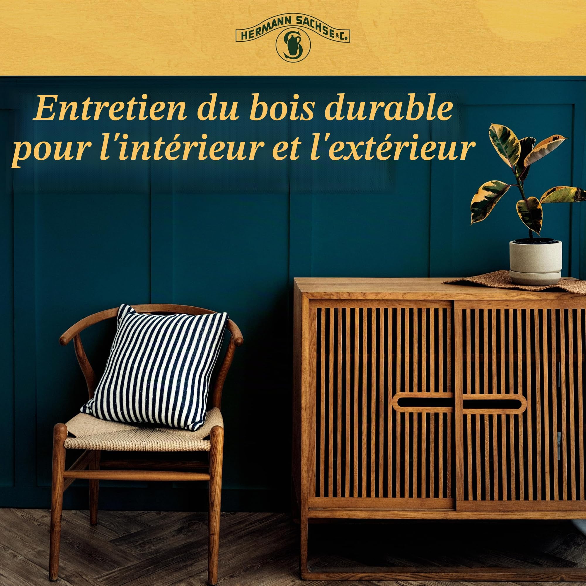 Huile de tung pure 0,5 l - Huile pour bois 100 % naturelle pour intérieur et extérieur - Surface très résistante et imperméable - Couverture : environ 4 à 8 m²