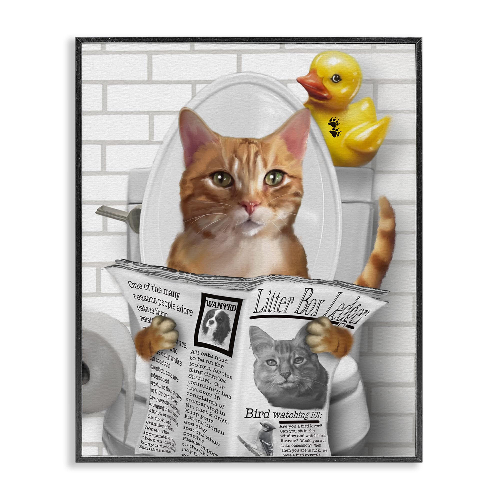 Chat sur toilettes impression giclée Matthew Piotrowicz de qualité galerie d'art moderne