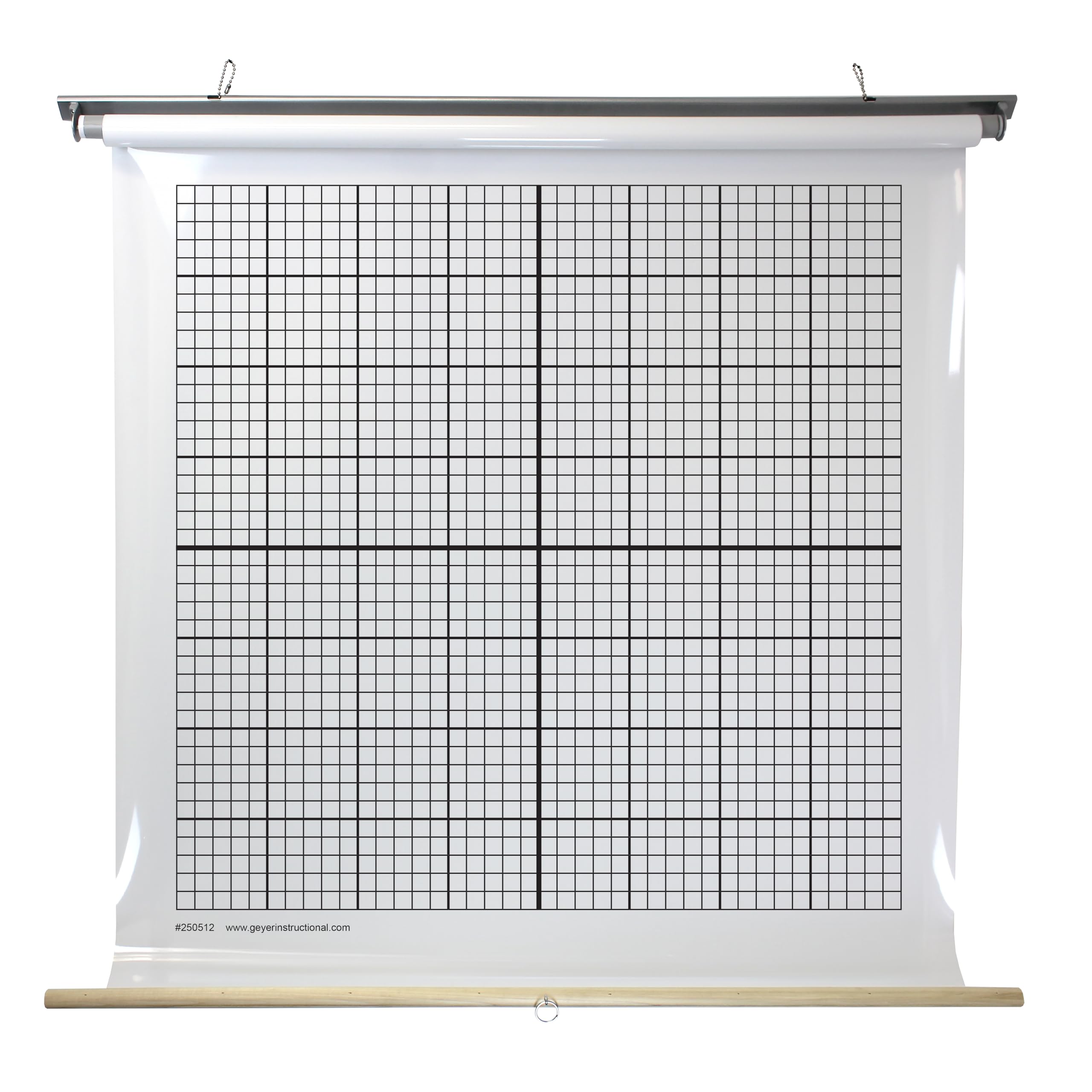 Geyer Instructional Products 250512 Coordinate Graph Chart, Pull Down, Write-On/Wipe-Off (Dry-Erase), 1" Grid