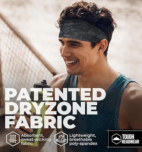 Vista 27 de Tough Headwear Tough Outfitters Headband for Men - Mens Headbands - Working Out Sports Performance Head Bands - Athletic Cycling Running Sweat Band