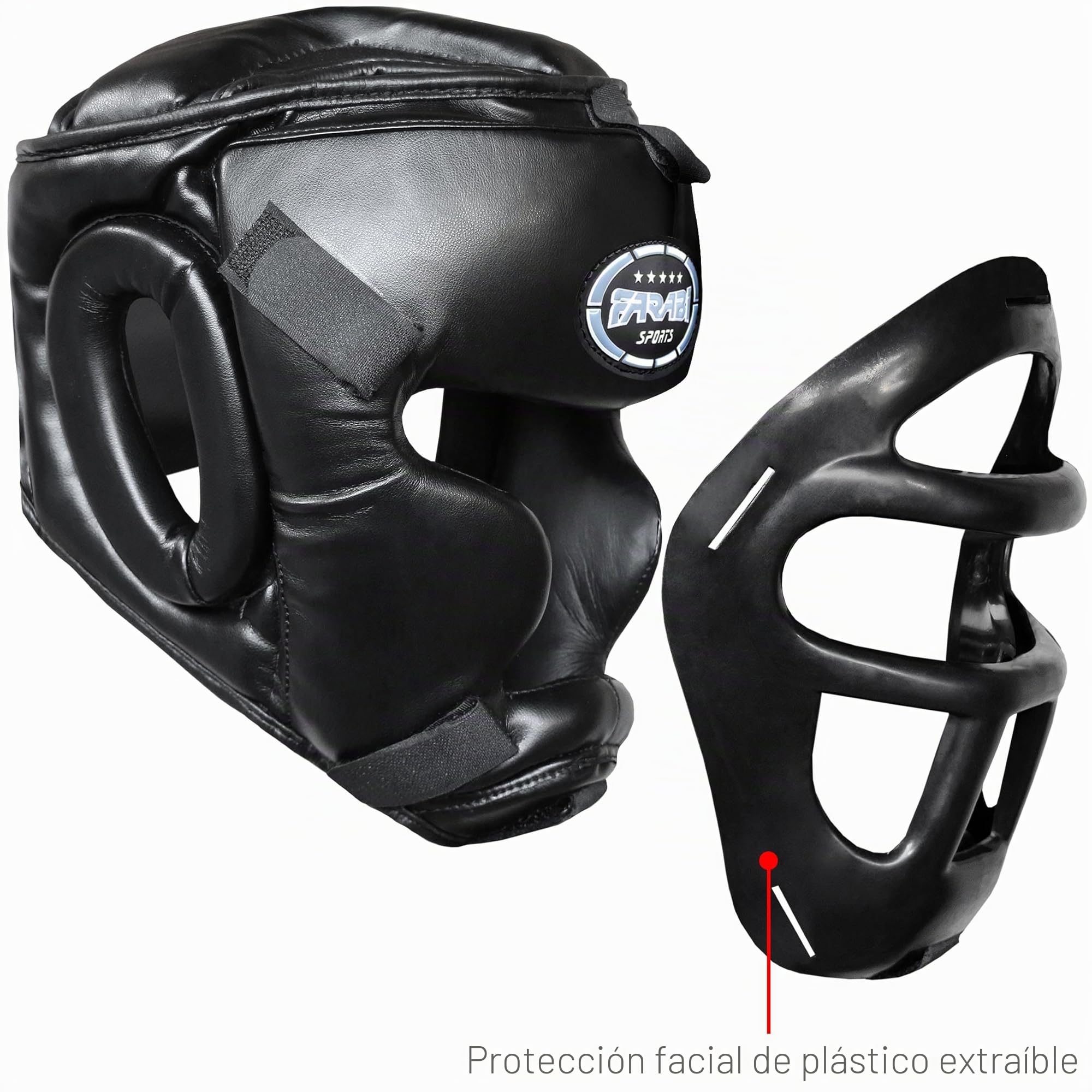 Farabi Sports Guardia Protector de Cabeza Cara de Ahorro de Casco con la Cara Frontal extraíble Grill