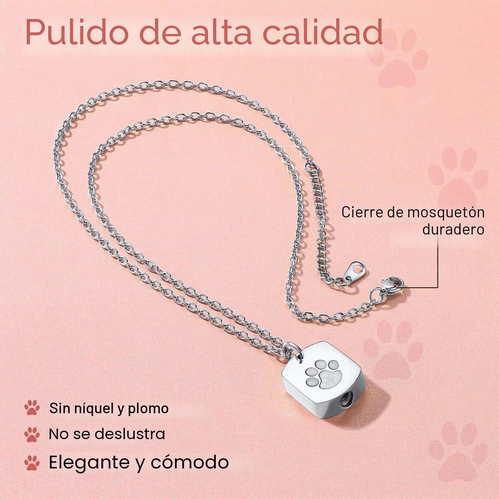 FindChic Collar Colgante para Cenizas de Acero Inoxidable Colgante para Cenizas Humanas Mascota Joyas de Cremación