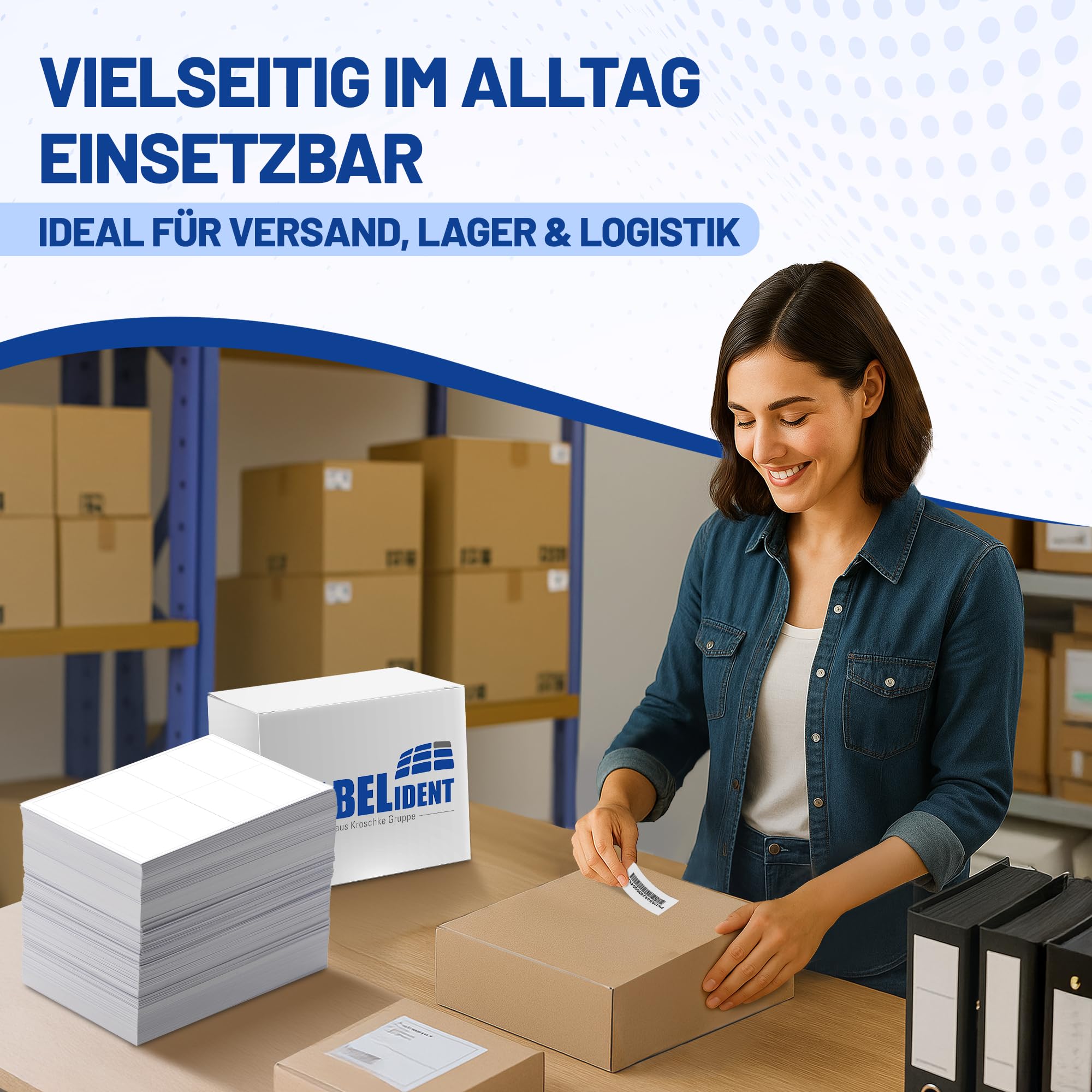 Labelident Laser-Etiketten 105 x 148 mm - 4 Etiketten pro A4-Bogen - 2.000 Etiketten (500 DIN A4 Bögen), selbstklebend, DIN A6 Adressaufkleber, Universal-Etiketten für Laser- & Inkjetdrucker