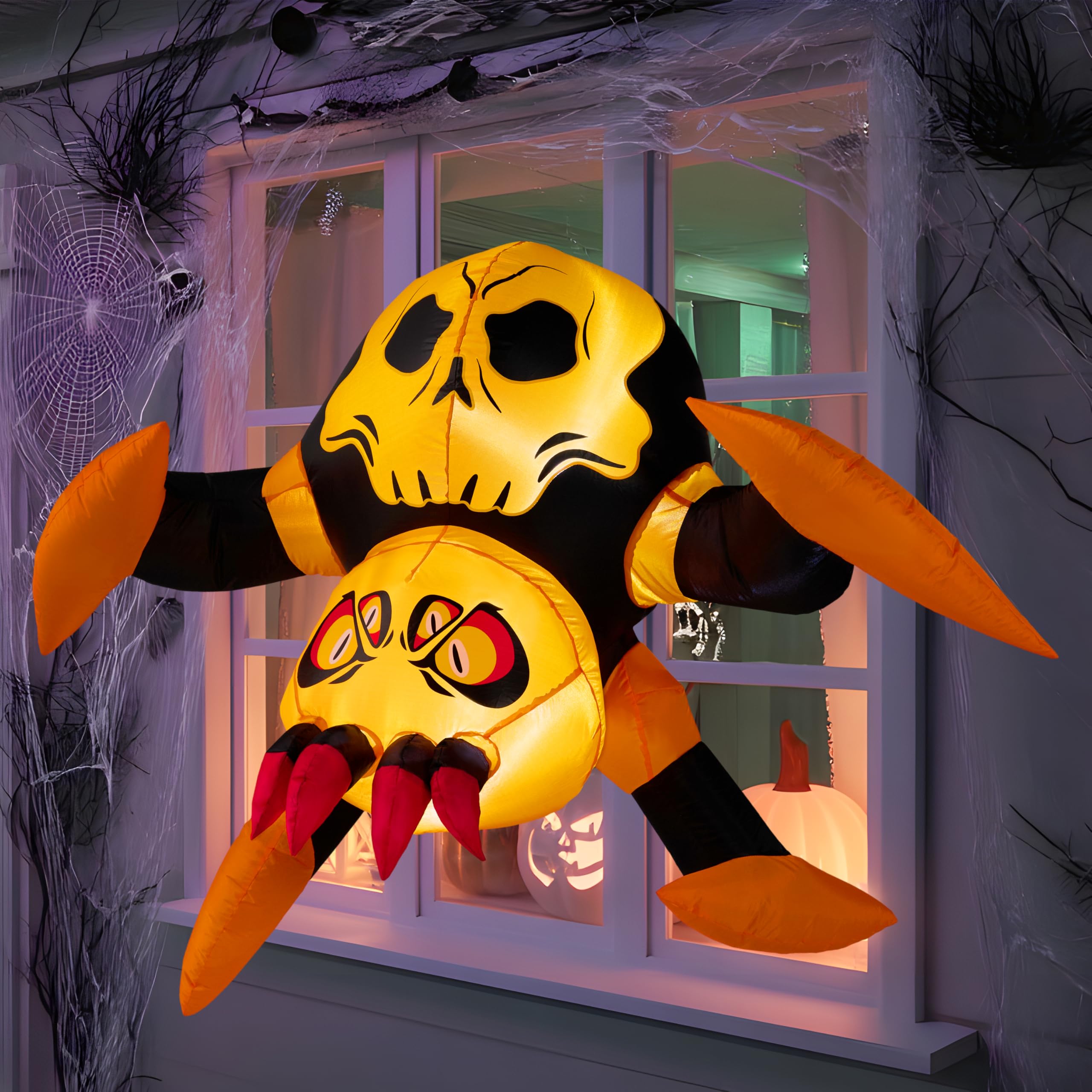 SPIDERS　べったん　めんこ Amazon.com: JOYIN 4ft Halloween Inflatable Spider Window