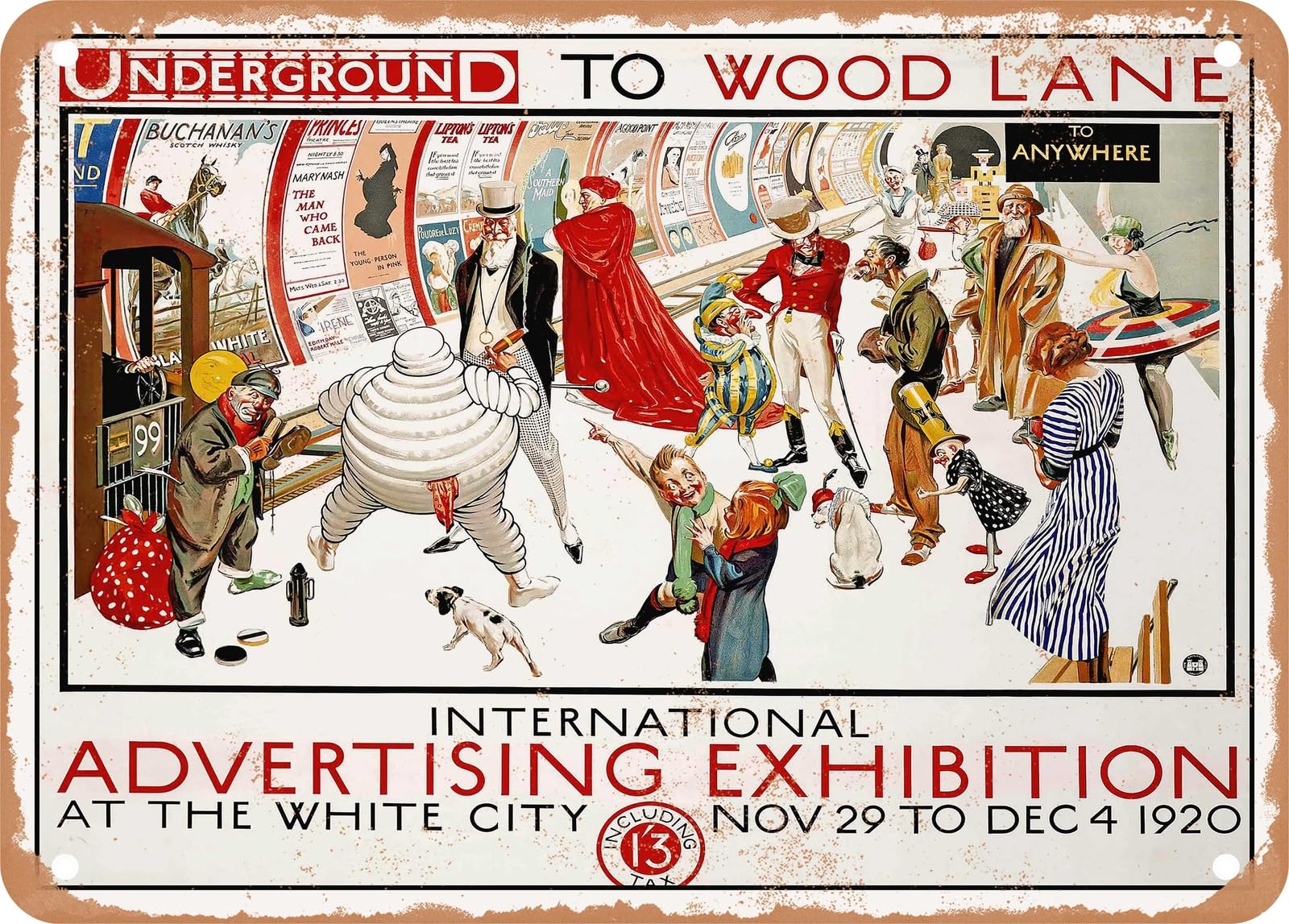 Miaomansenstore Metal Sign - 1920 Underground To Wood Lane Advertising Exhibition Vintage Ad Home Decor