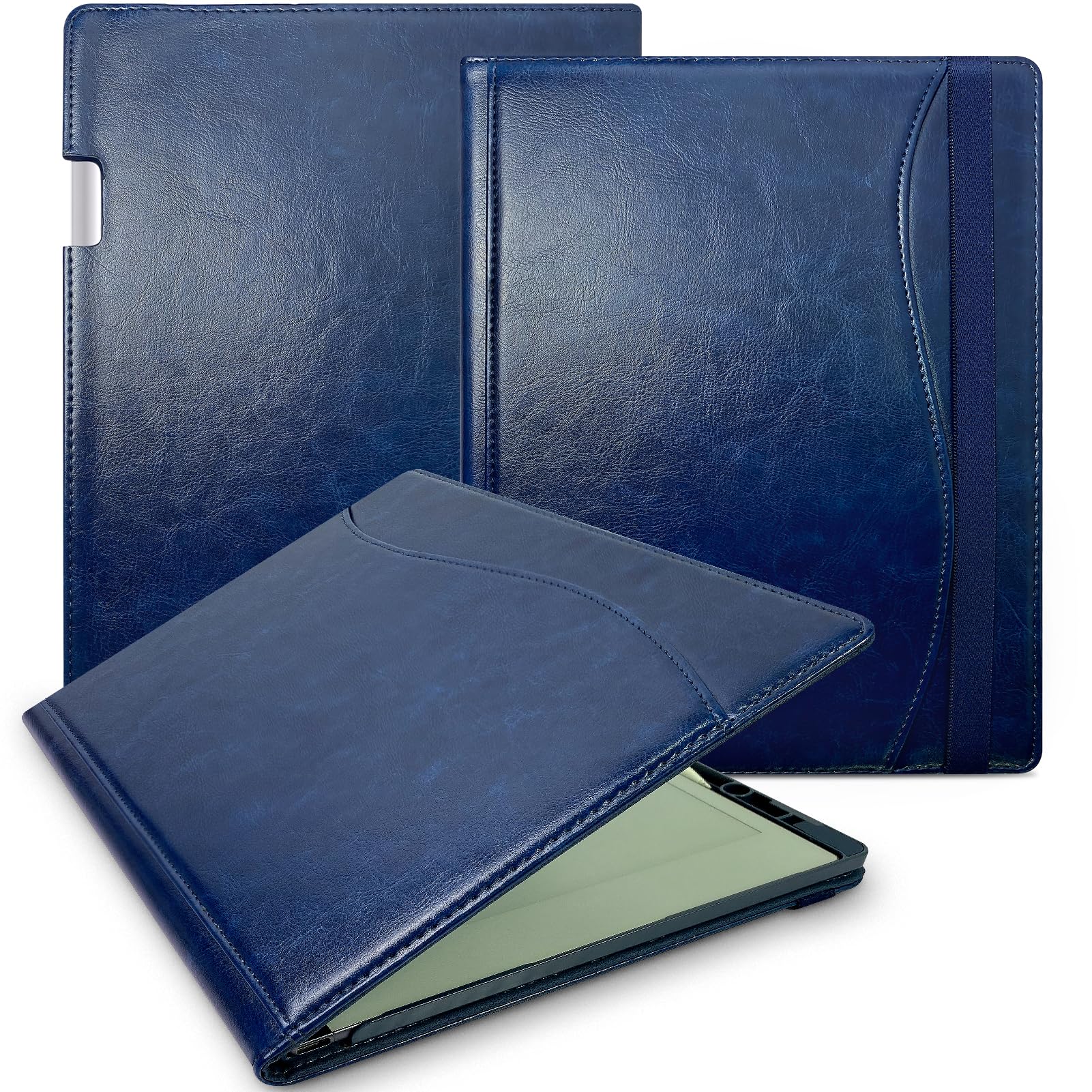 E NET-CASE Case for Remarkable 2 Tablet 10.3 inch (2020 Released) - New Business Design Upgraded Leather Cover for Remarkable 2 Digital Paper with Stand &amp; Pen Holder (Deep Blue)