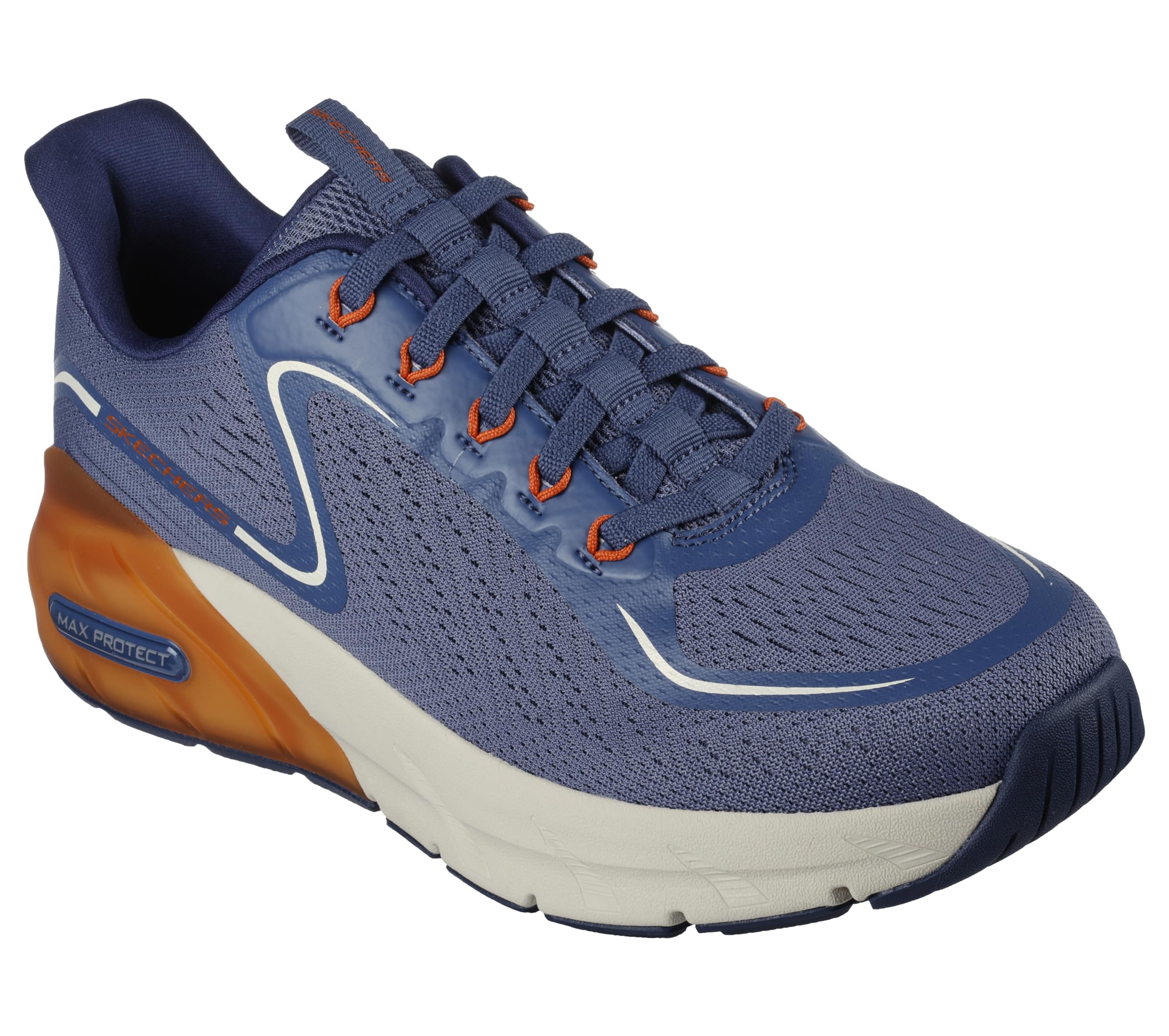 Skechers MAX Protect Sport - Bream Casual Slip On Shoe for Mens, Blue Orange- 232664-BLOR (B0CZLLB9RX) Amazon Price History, Amazon Price Tracker