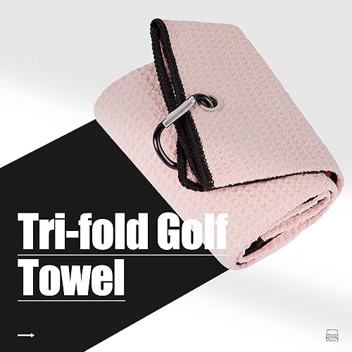 Miniatura 4 de Mile High Life Toalla de golf triple  16 x 24 pulgadas  Tela de microfibra de alta calidad  Patrón de gofre  con clip de mosquetón resistente  para