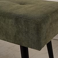 Vista 33 de Banco de entrada, banco beige para dormitorio, moderno extremo otomano de cama, bancos acolchados de pana para sala de estar, vestíbulo, vestíbulo