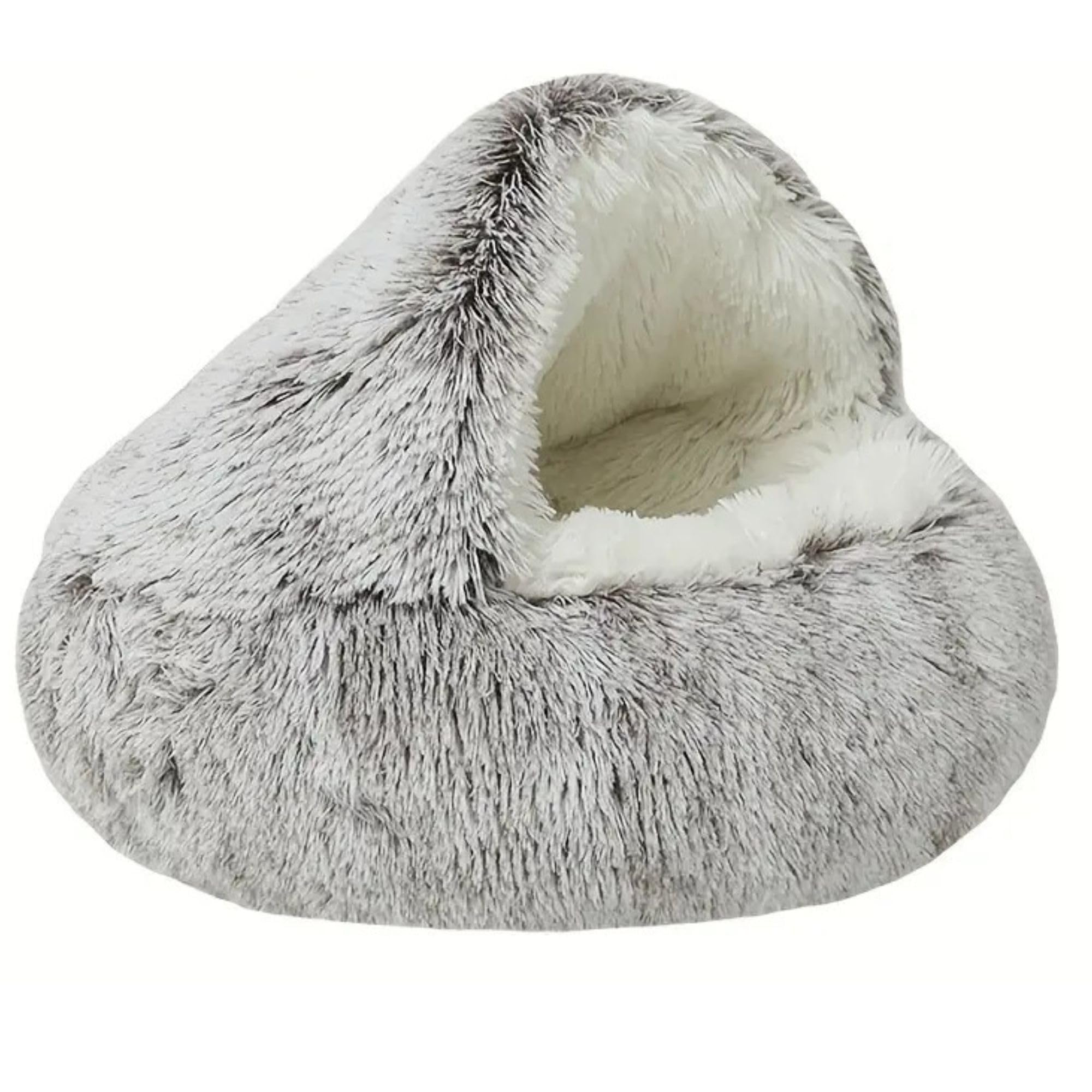 Waneka Cama para Gatos esponjosa antiestrés, Extra Suave, Cesta para Gatos, para Perros, cómoda, Lavable, Antideslizante Gato Grande 60 cm. (Large, Marrón)