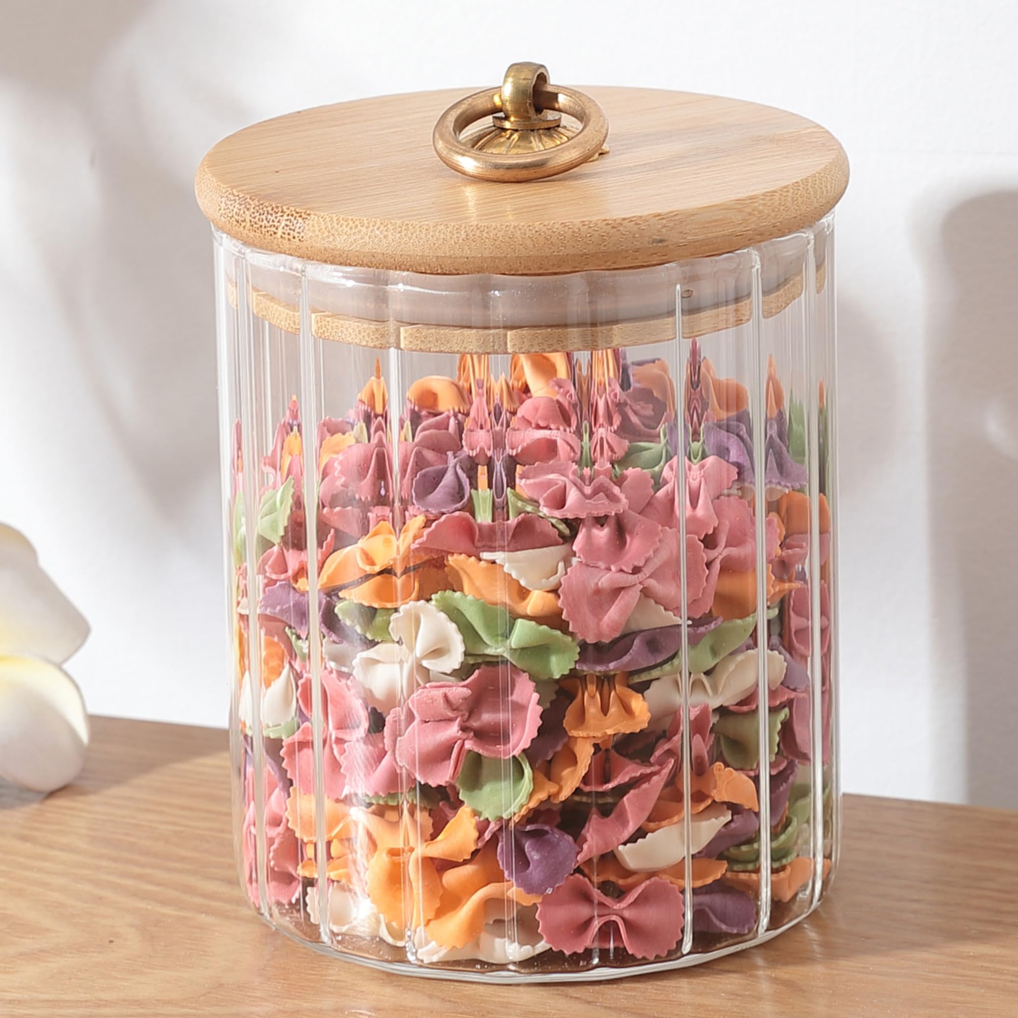 The Better Home Borosilicate Kitchen Containers Set With Wooden Lid&Metal Loop|Multi-Utility,Leakproof,Airtight Storage Jar For Cookies,Snacks,Tea,Coffee|Microwave&Oven Safe|530 Ml Ml,Transparent