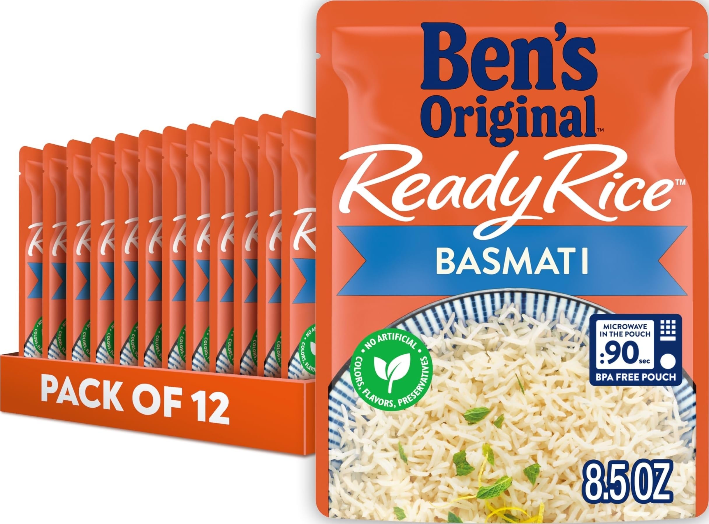 Photo 1 of *Opened* BEN'S ORIGINAL Ready Rice Basmati Rice, Easy Side Dish, 8.5 oz Pouch (Pack of 12)