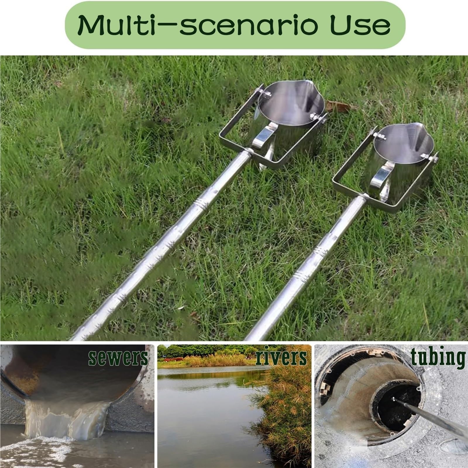 Wasserprobenahme aus Edelstahl, 2,5 m, langlebiges Flüssigkeitsprobengerät für Technik und Industrie, 500 ml Fassungsvermögen, ideal für Wasserproben und Analysen