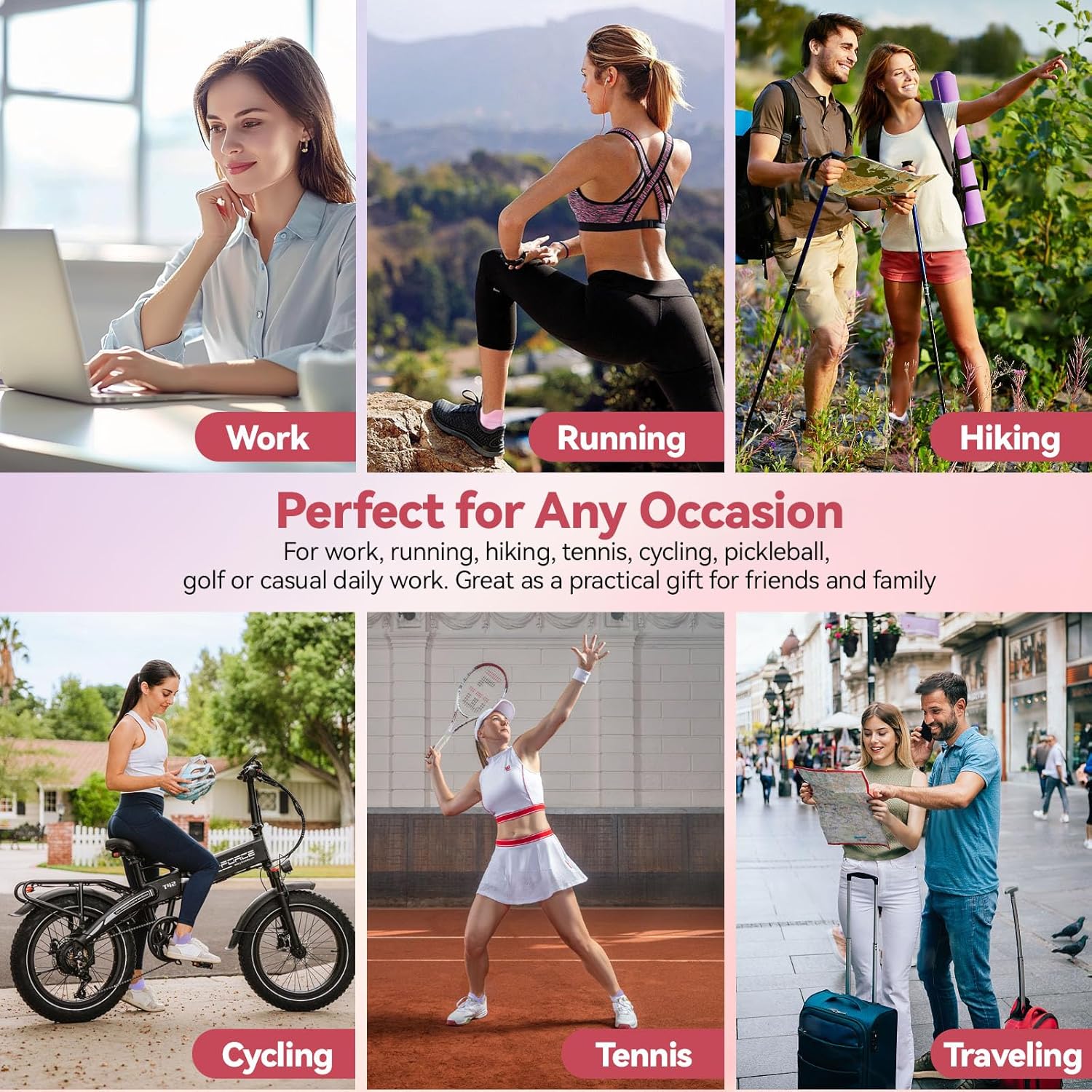 Ankle Socks for Women Athletic Running Socks Cushioned Low Cut with Arch Support (5 Pairs) - Image 2