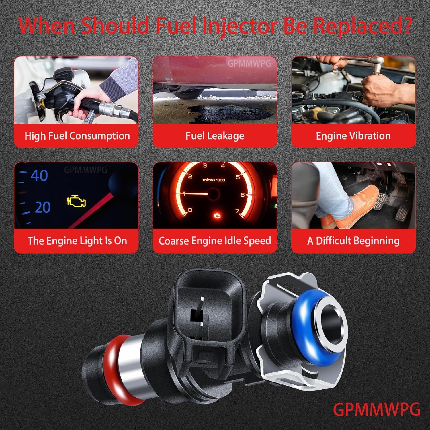 Fuel Injectors Set of 8 Compatible with Yukon for Envoy for Sierra for Savana for Trailblazer for Avalanche for Silverado for Suburban for Tahoe for Express 2007-2009 4.8L 5.3L 6.0L 12580681