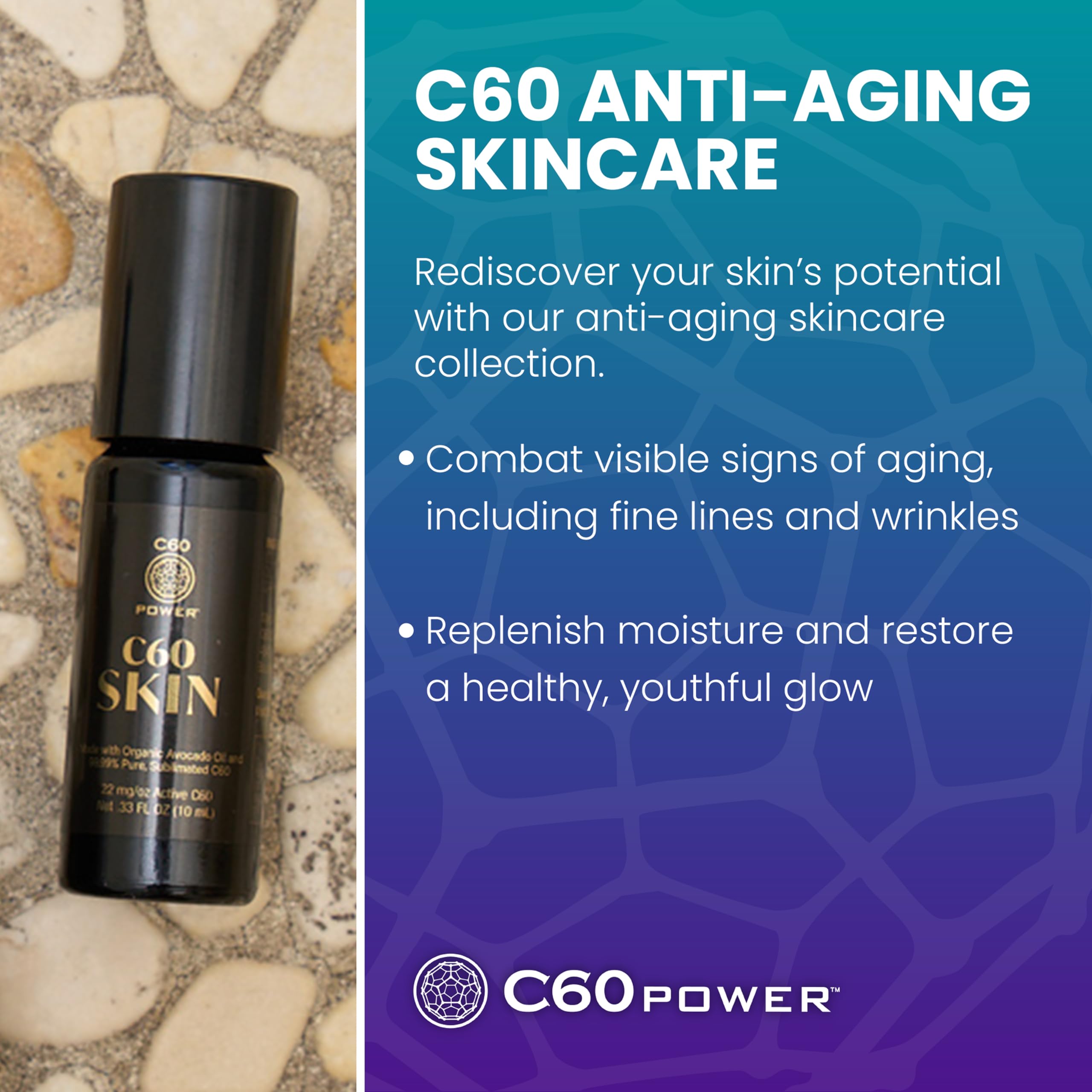 C60 SKIN 3FL OZ 美容液 Amazon.com: C60 Power Skin Roll On - 臉部、手部和身體用滾輪,採用