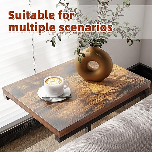 Miniatura 7 de Simple Trending Mesa auxiliar en forma de C, mesa auxiliar para sofá, mesa de sofá pequeña, bandeja de TV con marco de metal para sala de estar,