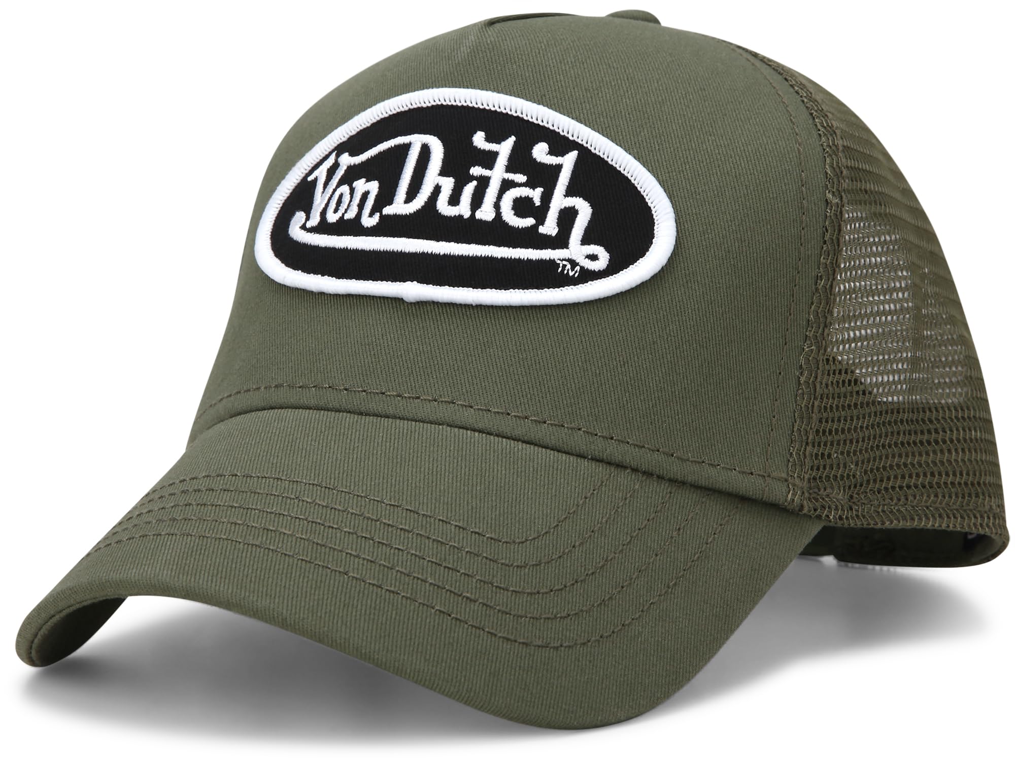 Von Dutch Unisex Trucker Hat - Retro Classic Solid Color Mesh Back Snapback Baseball Cap for Men & Women.
