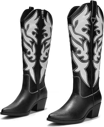 Arromic Cowboy Boots for Women Knee High Boots Western Women's Cowgirl Boots Poi