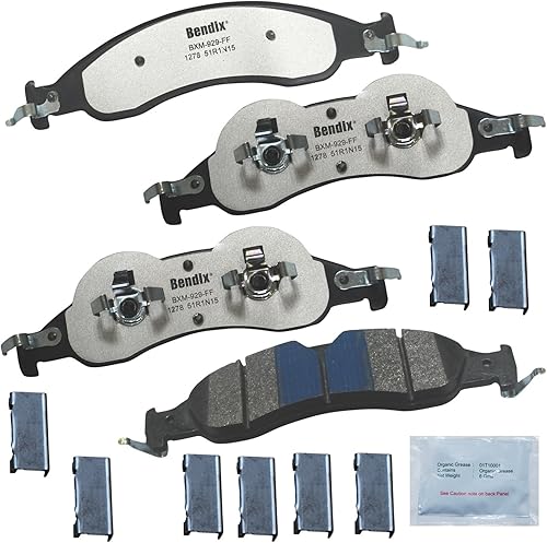 Miniatura 206 de Bendix Fleet Metlok MKD1770FM Pastillas de freno delanteras semimetálicas para Ford Expedition 2017-2010, F-150 2017-2010, Lobo 2020-2009, Lincoln