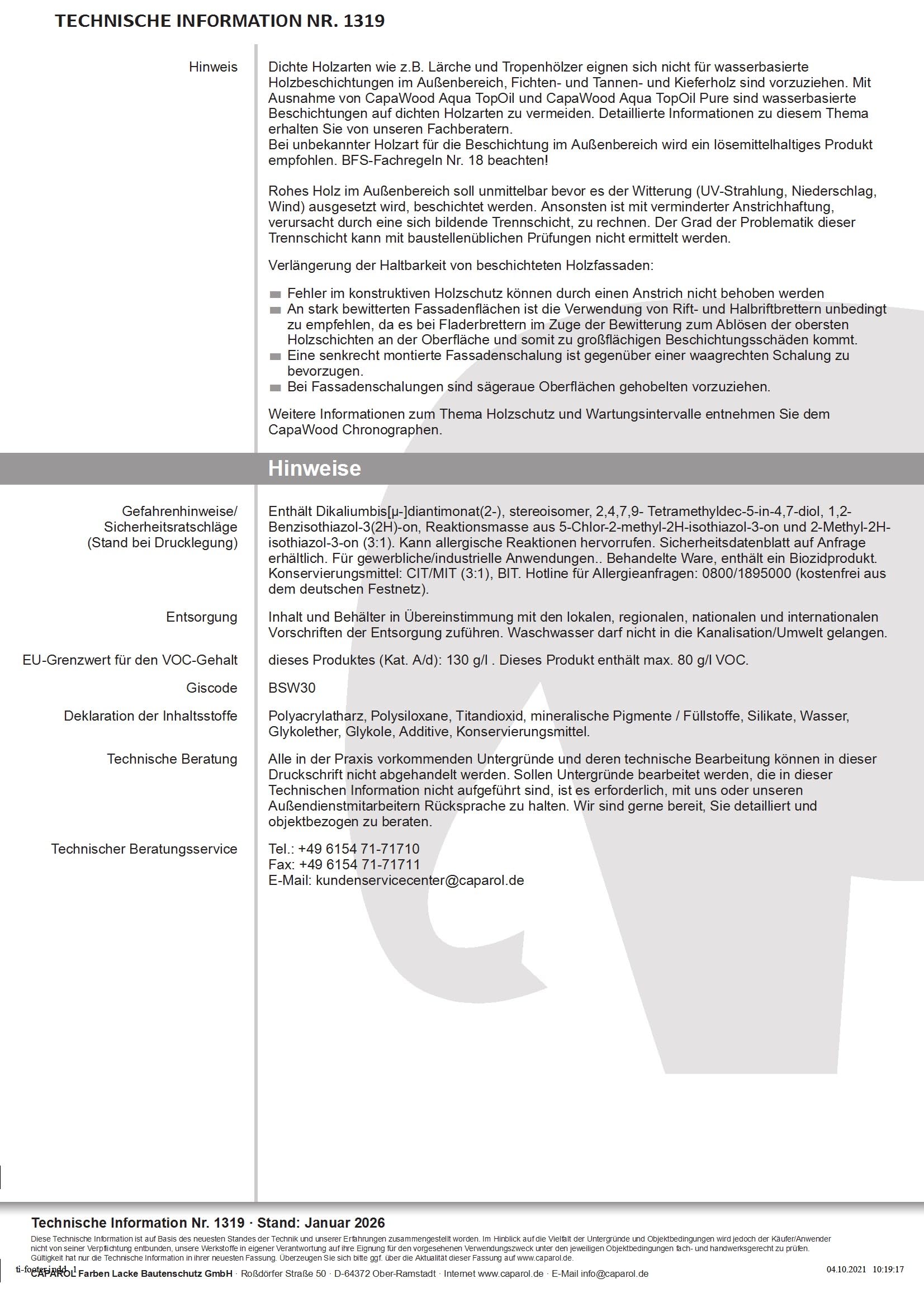 Caparol Capacryl Holz-IsoGrund 750ml Weiß