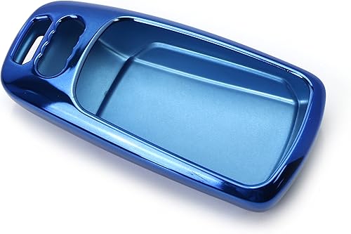 Miniatura 8 de iJDMTOY Funda protectora de TPU azul con acabado cromado compatible con Audi A4 A5 Q7 2017 en adelante, Audi TT de 3 botones