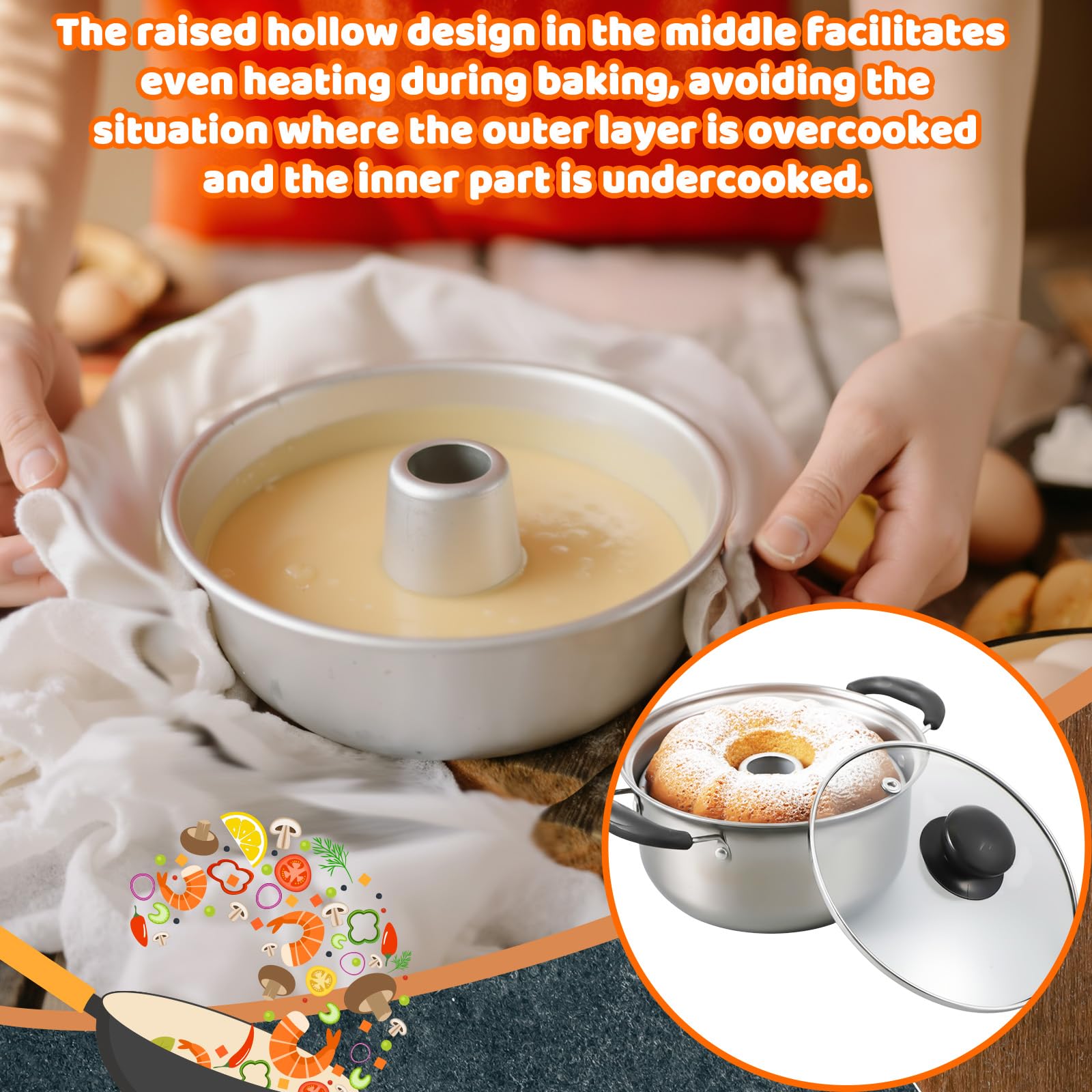 LemonRoad Flan Mold & Double Boiler Set -4