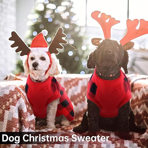 Miniatura 4 de QBLEEV Vestido de suéter para perros pequeños, suéteres para cachorros, ropa de punto, suéteres para mascotas, suéteres cálidos de invierno para