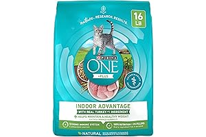 PURINA ONE Natural, Low Fat, Weight Control Cat Food Dry, 16lb