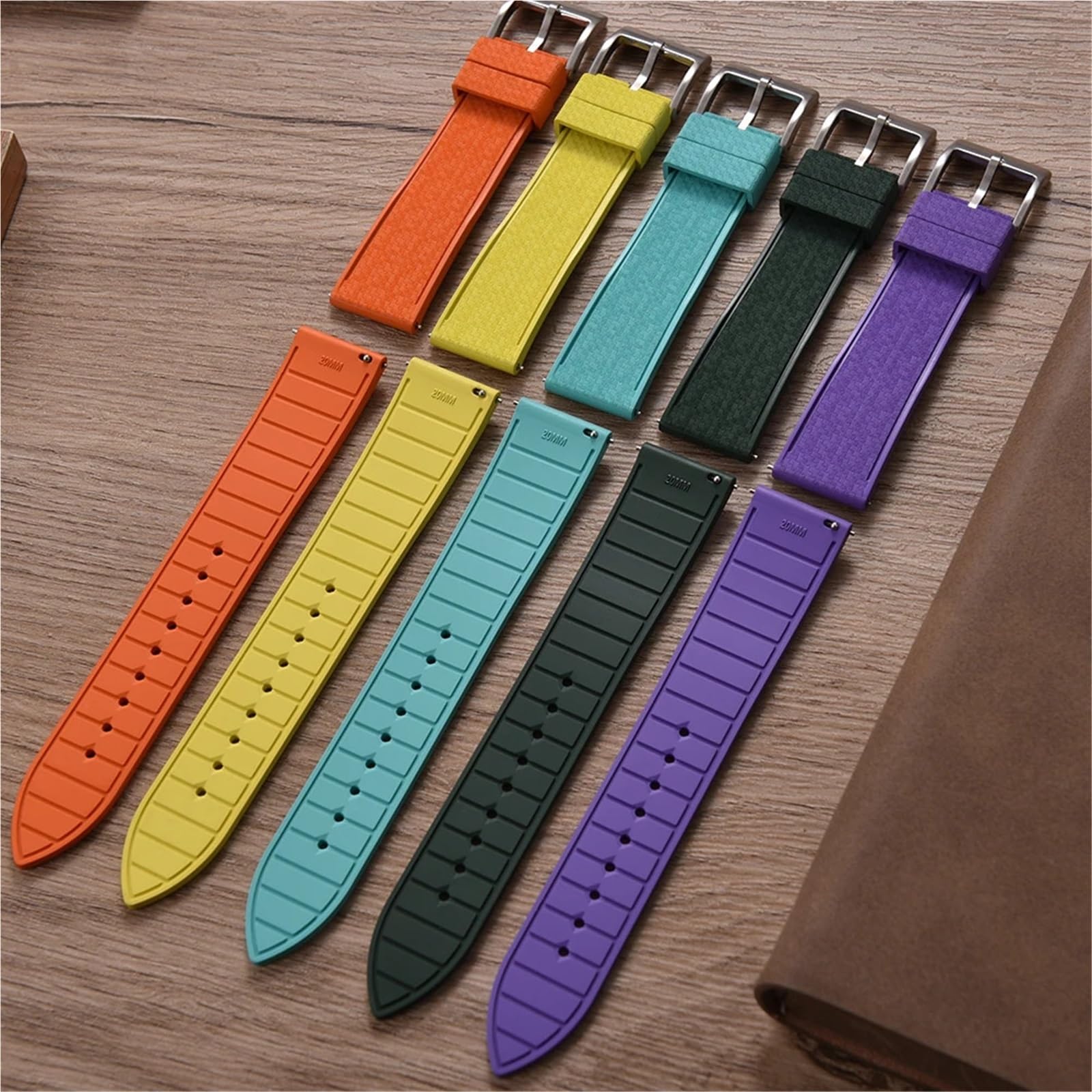 Generico Cinturino per orologio sportivo da immersione 20 mm 22 mm: gomma a sgancio rapido, impermeabile e flessibile