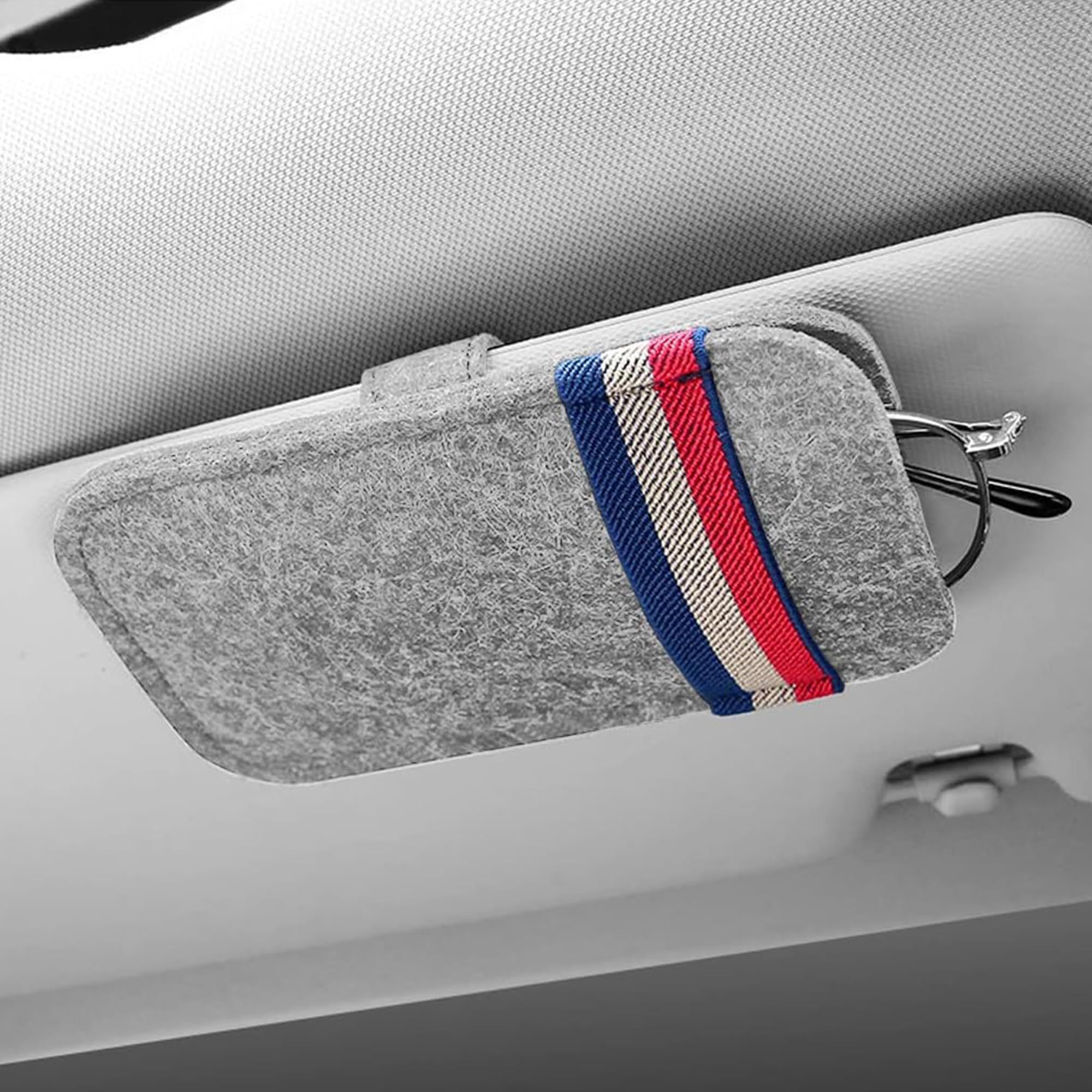 WBVBRPFWE Sunglasses Holder for Car Visor, for Hyundai Bayon Getz Ioniq IONIQ 5 Kona Santa FE Tucson i20 i30 i40 ix20 ix35 Universal Car Visor Accessories for Men&Women Car Visor Sunglass Holder,B