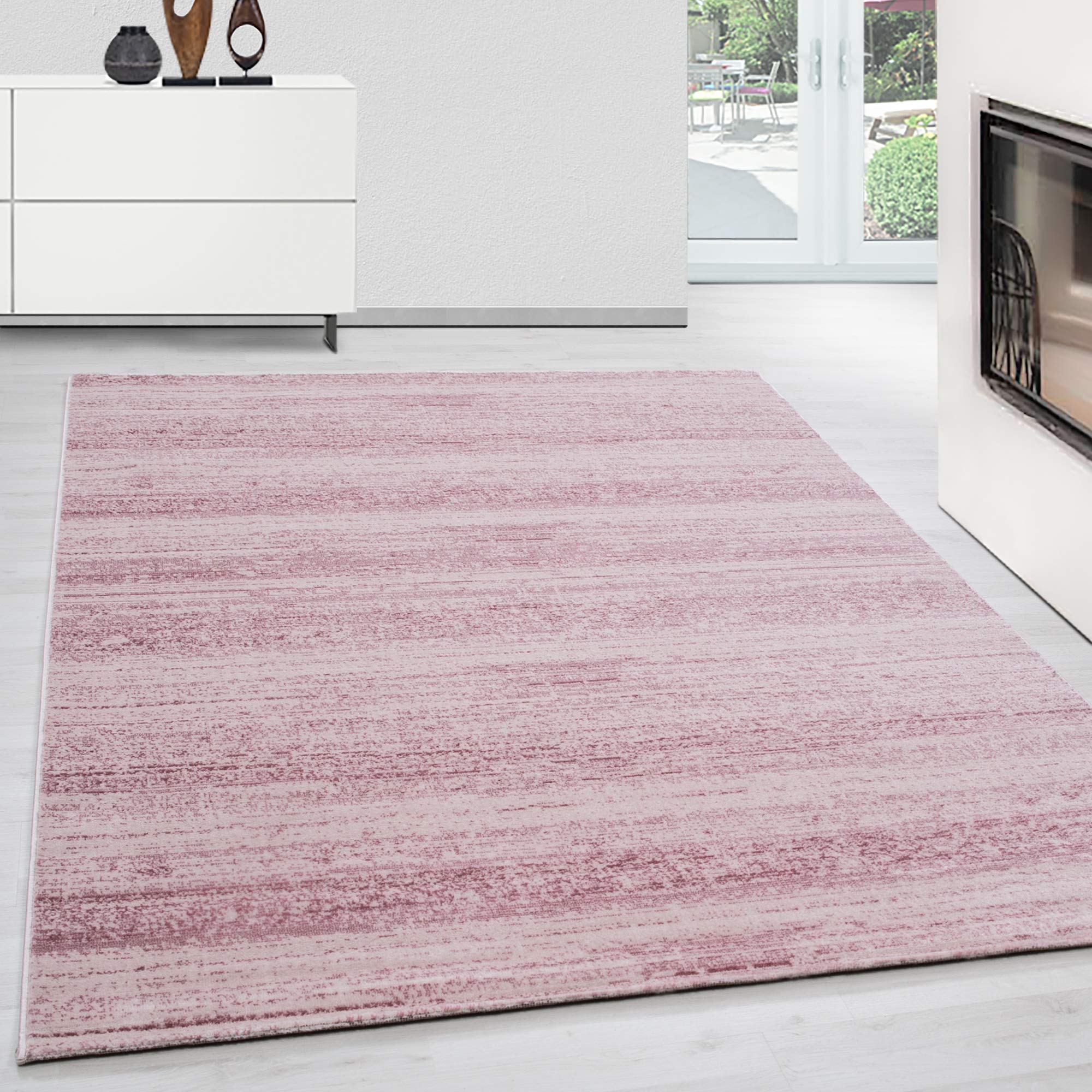 Teppium Tapis Salon Moderne Rose-1 300x400 (280 x 370 cm) - Poils Courts, Unicolor - Moelleux et Doux - Cuisine Salle de Sejour