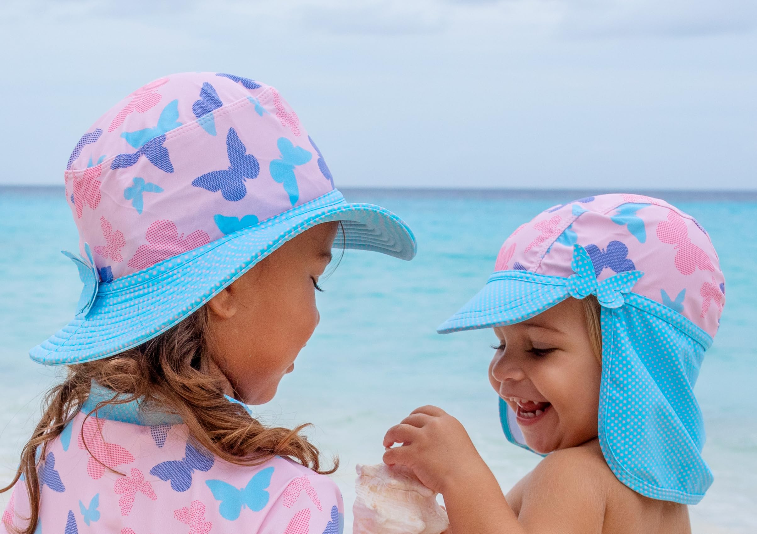 Playshoes Sombrero de Protección Ultravioleta Unisex niños, Mariposas, 53